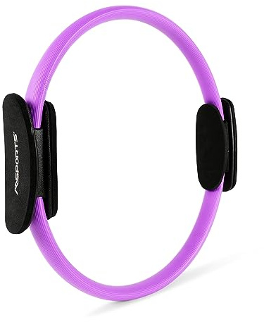 MSPORTS Pilates Ring Premium – Widerstandsring für Pilates, Yoga & Ganzkörpertraining – Toning Ring mit Griffen für Core, Beine & Stretching Violett