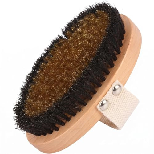 Körperbürste mit Feinen Kupferdrähten Trockenbürste Holz Körperbürste Naturborsten Trockenbürste Körper für Lymphdrainage Anti-Cellulite-Massage Stressabbau Verbesserte Durchblutung