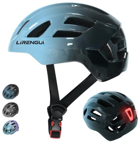 LIRENGUI Verstellbarer Kinder fahrradhelm für Jungen Mädchen Jugend mit Sicherheits Rücklicht, wiederaufladbarem Hinterlicht, Farbverlauf und leichtem Fahrradhelm für Multi-Sportarten