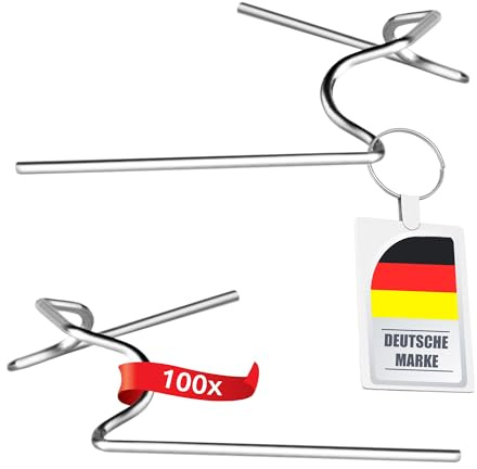 ECENCE 100 Gewächshausklammern Edelstahl Verzinkt 95x35 mm Sturmfest | Verzinkt Rostfrei Sturmfest Gewächshaus Glashaus Federklammern Wiederverwendbar
