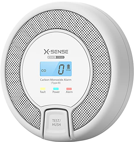 X-Sense CO Melder mit Digitalanzeige, Kohlenmonoxidmelder, Akkurater Sensor mit 10-Jahren Lebensdauer, Batterie Austauschbar, Zertifiziert nach EN 50291, CO03D