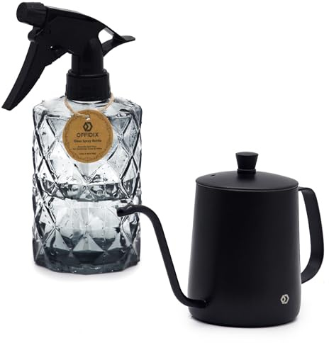 OFFIDIX Sprühflasche,Set von 2 Pflanzennebel, Bewässerungsflasche (schwarz) | für Innen- und Außenbereich, Gartenarbeit oder Hausreinigung
