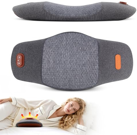 USUIELIGHT Elektrisches Lendenkissen mit Wärme & Vibrationsmassage, Orthopädisches Memory-Schaum-Kissen – Lendenwirbel-Stütze gegen Rückenschmerzen, für Bürostuhl, Auto, Bett & Sofa