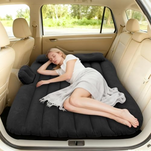 Icelus Auto Matratze SUV Luftmatratze with Luftpumpe 138 * 88 * 15 cm Aufblasbare Camping Kombi Luftbett für Auto Rücksitz Dickere Kofferraum Matratze Bett für Camping Outdoor Traveling