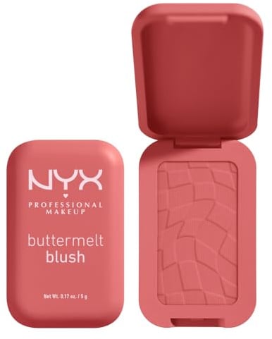 NYX Professional Makeup Buttermelt Blush, Rouge, Cremige Textur mit Shea Butter, Mandelbutter & Mangobutter, Einfach zu verblenden für einen frischen Look, Farbe: 09 Feeling Butta
