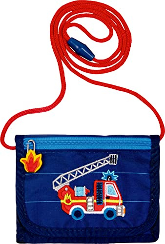 Die Spiegelburg - Brustbeutel Feuerwehr (Wenn ich mal groß Bin), 17994 - Portmonee Kinder Schulbeginn, perfekt für die Schultüte Mädchen und Jungen, Feuerwehr Motiv