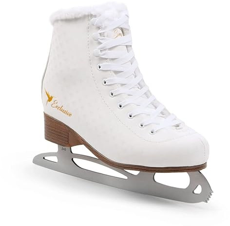 MADIVO SMJ Exclusive Damen Schlittschuhe Eiskunstlauf Eislaufschuhe Klassische Eislauf Weiß | Größen: 36, 37, 38, 39, 40, 41 (40)