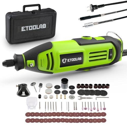 ETOOLAB Multifunktionswerkzeug 200W Professionelles Rotationswerkzeug | Echte 10000-35000 U/min, Drehmelwerkzeug Set mit 129 Zubehören, 6 Variable Dre