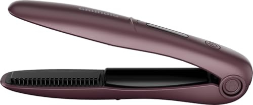 GRUNDIG - HS 6330 Mini Haarglätter - Kabellos mit Akku & Keramikbeschichtung - 3 Stufen (160-200°C) - Ideal für Reise, Pony & Kurzhaar - Kompakt - Violett