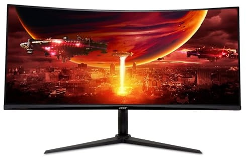 Acer Nitro XZ342CU V3 Gaming Monitor 34 Zoll (86 cm Bildschirm) UWQHD, VA, 180Hz DP, 100Hz HDMI, 4ms(GTG), DP 1.4, 2xHDMI 2.0, Curved, höhenverstellbar, FreeSync Premium