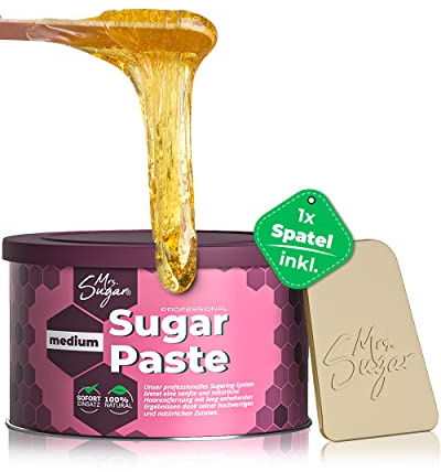 Sugaring Paste Mrs. Sugar 1x Zucker-Spatel, Medium Zuckerpaste Haarentfernung 550g (Medium)