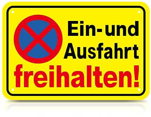 Einfahrt Ausfahrt Freihalten Schilder Metall Aluminium, Parken Verboten Schild Eingang Freihalten Auch Gegenüber, CARGEN Warnschilder Verbotsschilder Zufahrt Freihalten 300X200 mm