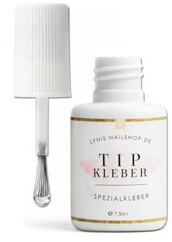 Tipkleber MIT PINSEL 7,5ml, Nagelkleber in Pinselflasche für künstliche Nägel & Press On Nails, präzises Auftragen ohne Tropfen, extra stark & schnell trocknend für langlebigen Halt, Lynis-Nailshop.de