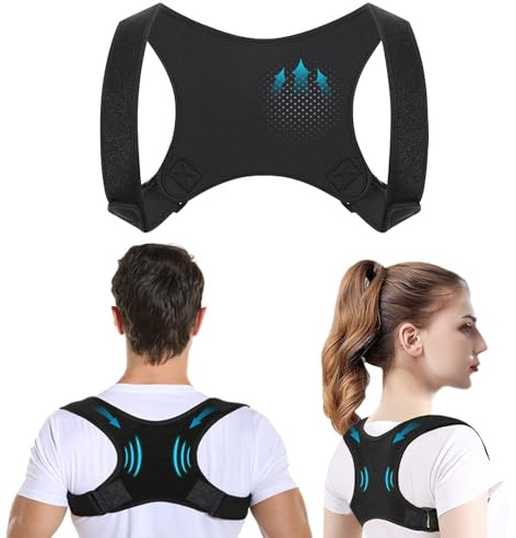 Haltungskorrektur Rücken Herren Damen, Rücken Geradehalter Verstellbare Atmungsaktive Rückenstützgürtel Vorbeugung von Schmerzen Posture Corrector für Rückenstütze Schultergurt Haltungskorrektur (S-M)