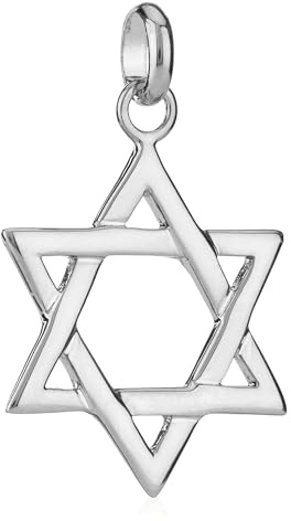NKlaus Anhänger davidstern anhänger für Damen, Silber 925er, 1 Stück | 925er Sterlingsilber; rhodiniert; Höhe: 20mm; Breite: 20mm; Gewicht: 1,6g; 20x20mm; david star silver