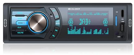 Caliber Autoradio DAB Plus & Bluetooth, 1-DIN, Freisprecheinrichtung, 85mm Einbautiefe, 4x75W, Multicolour, inkl. DAB+ Antenne & Mikrofon (RMD057DAB)