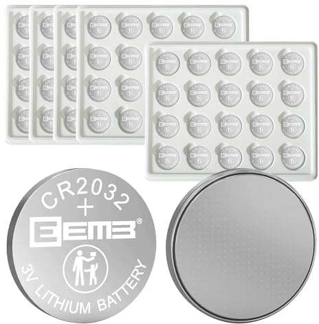 EEMB 100 Stück CR2032 Knopfzellen 3V Lithium CR 2032 Batterien 2032 DL2032, ECR2032, LM2032 für Schlüsselanhänger, Auto Fernbedienung, Glukose Monitor, Fernbedienung