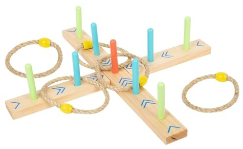 small foot Ringwurfspiel Active, aus Holz, Garten-Spiel für Kinder ab 3 Jahren, 12035, Naturholz