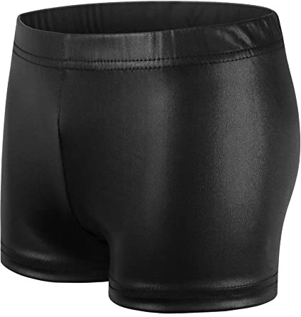 NewL Kinder Mädchen Elastische Taille Glänzend Metallic Ballett Tanz Shorts Hose für Sport Yoga Gymnastik Workout