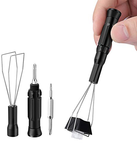 KOSTOO 2 Stück Tastenkappen-Abzieher, 3-in-1 Edelstahl Tastenkappen-Entferner/Tastenkappen-Entferner/Doppelkopfschraubendreher/Entfernen von Befestigungswerkzeugen, für mechanische Tastatur