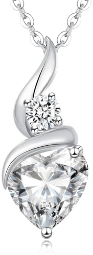 LOUISA SECRET Kette Damen Infinity Herz Anhänger 925 Sterling Silber | Messing mit Rose Gold plattiert Geburtsstein Halskette für Damen Valentinstag Weihnachten Geburtstag für Sie Frauen mama