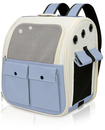 YooxArmor HundeRucksack KatzenRucksack für Kleine Haustiere bis 8kg | Atmungsaktiver Netz-Tier Tragbare Leichte Faltbare mit Innerer Sicherheitsleine,für Reisen Wandern Fahrradfahren