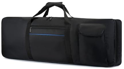 Hellery Tasche für Keyboard mit 61 Tasten, Aufbewahrungstaschen, Oxford-Tasche für Klaviertastatur, für E-Piano, mit blauem Streifen