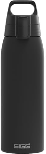 SIGG - Edelstahl Trinkflasche - Shield ONE Black - Für Kohlensäurehaltige Getränke Geeignet - Auslaufsicher - Federleicht - BPA-frei - Outdoor & Fitness - Schwarz - 1L