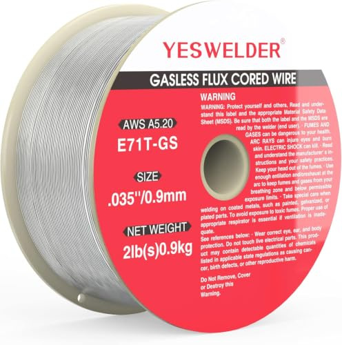 YESWELDER Fülldraht E71T-GS Ø 0,9mm 0,9kg | Gasloser FLUX Schweißdraht für MIG MAG, selbstschützend, D100 Spule, Baustahl