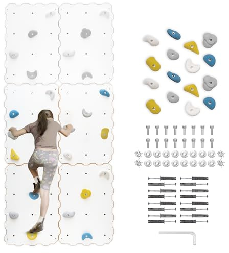 MAMOI® Kletterwand für kinderzimmer, Klettergerüst Indoor, Klettern mit Klettergriffe für Kinder, Klettersteine, Kletterturm mit Griffe, Klettergriffe, Montagesatz