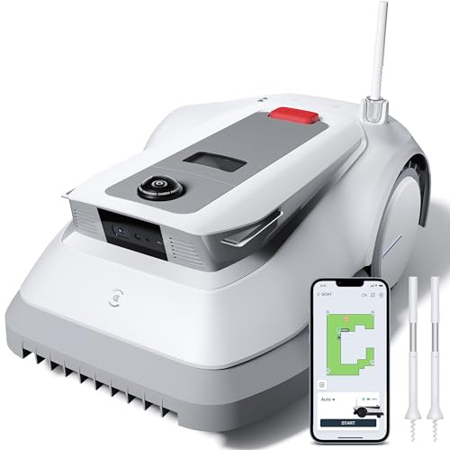 ECOVACS Goat G1-800 Mähroboter 800㎡ ohne Begrenzungskabel, vollautomatischer kartierender Rasenroboter, Ultra-Weitband+Vision+GPS-Positionierung, 16-Zonen-Management, intelligente Hindernisvermeidung