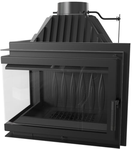 KRATKI Kamineinsatz Gusseisen Simple 15kW Holzofen Eck Links Ø200 EEK A