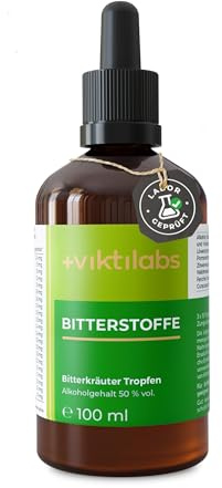 Bitterstoffe Tropfen - hochkonzentrierte Pflanzen- und Kräuterextrakte - mit 21 Bitterkräutern - Traditionelle Herstellung - 3x15 Tropfen täglich - 100 ml