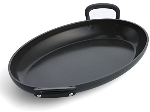 GreenPan Craft Hartanodisierte gesunde keramische Antihaft-Fischpfanne, 40 cm x 25 cm, PFAS-frei, induktionsgeeignet, spülmaschinenfest, backofenfest, Schwarz