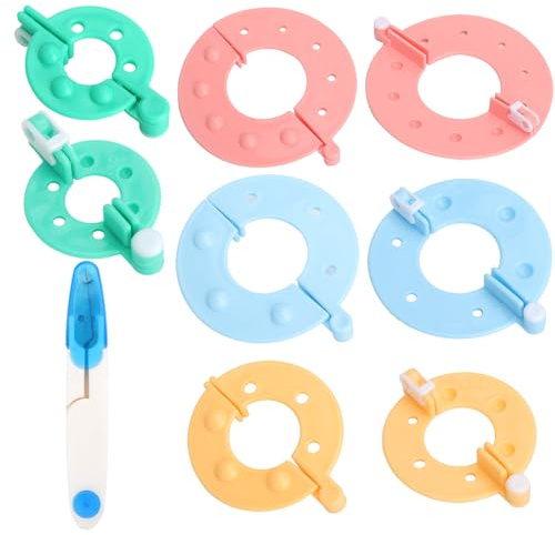 Pompom Maker Set 8 Stück Schere Pom Pom Kit für DIY Bastelprojekte Fluff Ball Wool Ball Maker in 4 Größen Pompon Set mit Handarbeit Werkzeugen