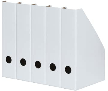 LANDRÉ Stehsammler A4, aus stabilem Karton, 7cm breit, weiss, 5 Stück