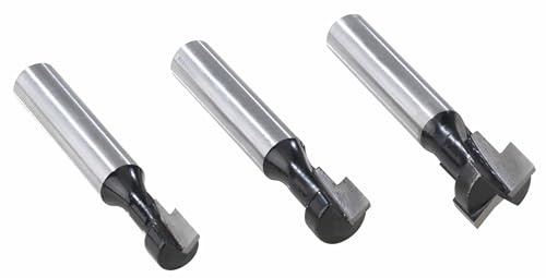 Westfalia Nutfräser Set 3-teilig - Optimal zum Fräsen von Nuten | Ø 8 mm Fräser | Einsatz für Oberfräse |T-Nutfräser mit genaue Messerergebnis mit 8mm Schaft