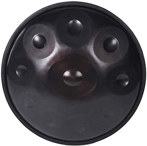 MMAN Handtrommel - Schwarz, 10 Tone, Handpan Drum Sound, Drum Bag - 55x55x28 cm, Legierter Stahl