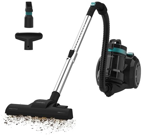 Cecotec Beutelloser Bodenstaubsauger Conga Rockstar Cyclonic Plus. 800W, Große Kapazität 2L Behälter, HEPA-Filter, Inklusive einstellbarem Teleskopmetallrohr und Zubehör für Möbel und Ecken