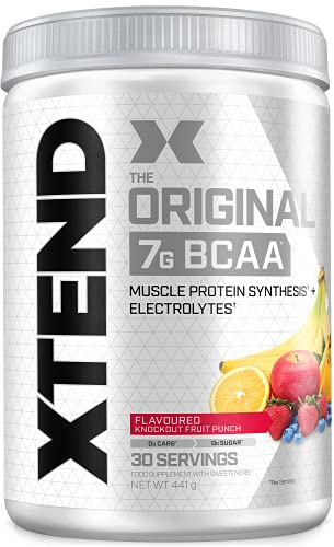 XTEND Original - BCAA-Pulver - Fruchtpunsch | Ergänzungsmittel mit verzweigtkettigen Aminosäuren | 7 g BCAA + Elektrolyte für Regeneration & Hydration | 30 Portionen