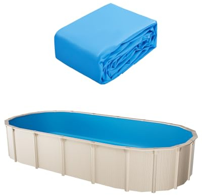 VEVOR Ovale Poolfolie, 610x375x147 cm, Innenfolie Ersatzfolie Innenhülle Schwimmbadfolie Überlappungsfolie aus Vinyl in Standardstärke, für oberirdische Pools mit 132 cm hohen Wänden, einfarbig