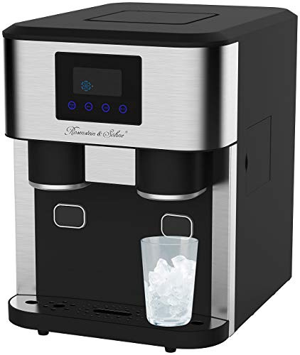 Rosenstein & Söhne Crushed Ice Maschine: Profi-Eiswürfelmaschine mit Crushed Ice & Kaltwasser, XXL-Touchdisplay (Eiswuerfelmaschine, Eis Maschine, Kühl)