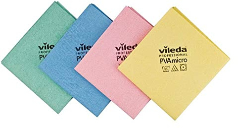 Vileda, PVA, Mikrofasertuch in 4 Farben (hellblau, grün, rot, gelb)