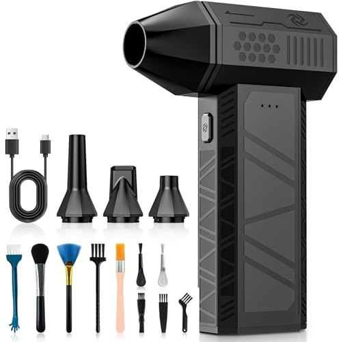Electric Air Duster,130000RPM Elektrische Staubgebläse Druckluftspray | 3-Gang Mini-Elektrische Staubgebläse, Super Power Turbo Gebläse für Computer, Tastatur, Haus, Outdoor und Auto