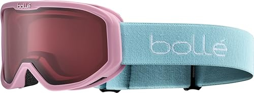 Bollé INUK – Ski-Maske für Kinder – Rosa und Matt Blau – Vermillon Bildschirm Kat. 2 – Klare Sicht, Doppelbildschirm, Antibeschlag, belüfteter Komfort