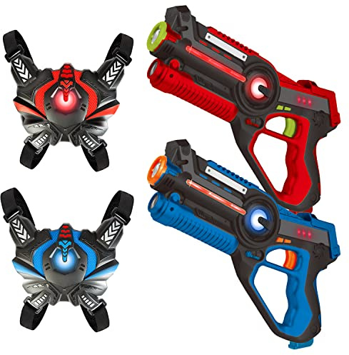 FORHISHER Laser Tag Set, Laser Tag Pistolen 2er Set mit Weste für Kinder | Lasertag Spielset,Bestes Geschenk für 4 5 6 7 8 9 10 11 12+ Jahre alte Jungen Mädchen