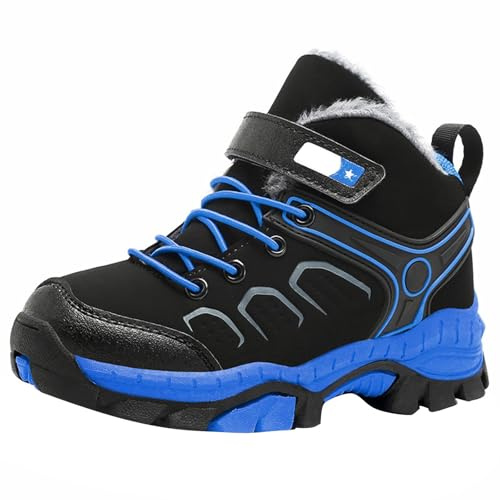 Generisch Winterstiefel Kinder Jungen Schneestiefel Warm Gefüttert Winterschuhe Wanderschuhe Winterboots Bequem Trekking Wanderstiefel Winter Stiefel Kinderschuhe Trailrunning Schuhe Rutschfest Boots