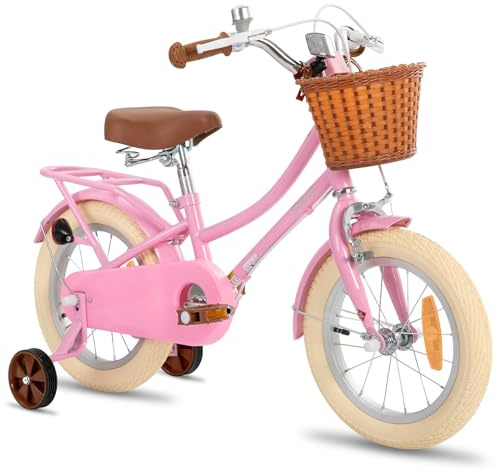 STITCH MANCHI 12 Zoll Kinderfahrrad mit Korb & Stabilisatoren für 2-4 Jahre alte Mädchen & Jungen, Rosa…