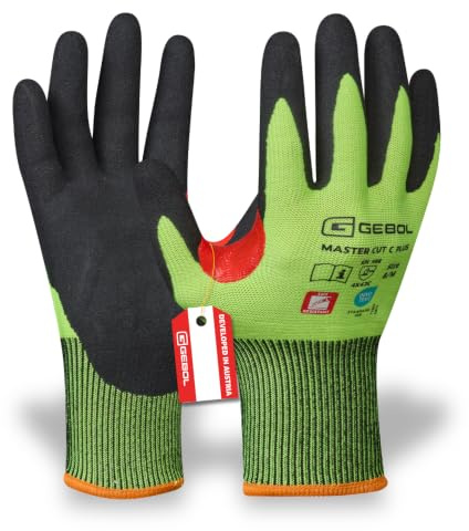Gebol Master Cut C Plus Schnittschutzhandschuhe, Gr. 11/XXL, schnittfest | Für Werkstatt, Glas- & Metallhandhabung, zuverlässiger Schutz vor Klingen, feines Tastgefühl, flexibel