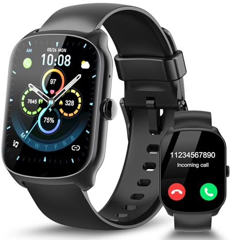 STECEi Smartwatch Herren Damen, 1.95 Fitnessuhr mit Telefonfunktion, Smart Watch 110+ Sportmodi, IP68 Wasserdicht, Fitness Tracker mit Schrittzähler, Schlafmonitor und Pulsmesser für iOS und Android